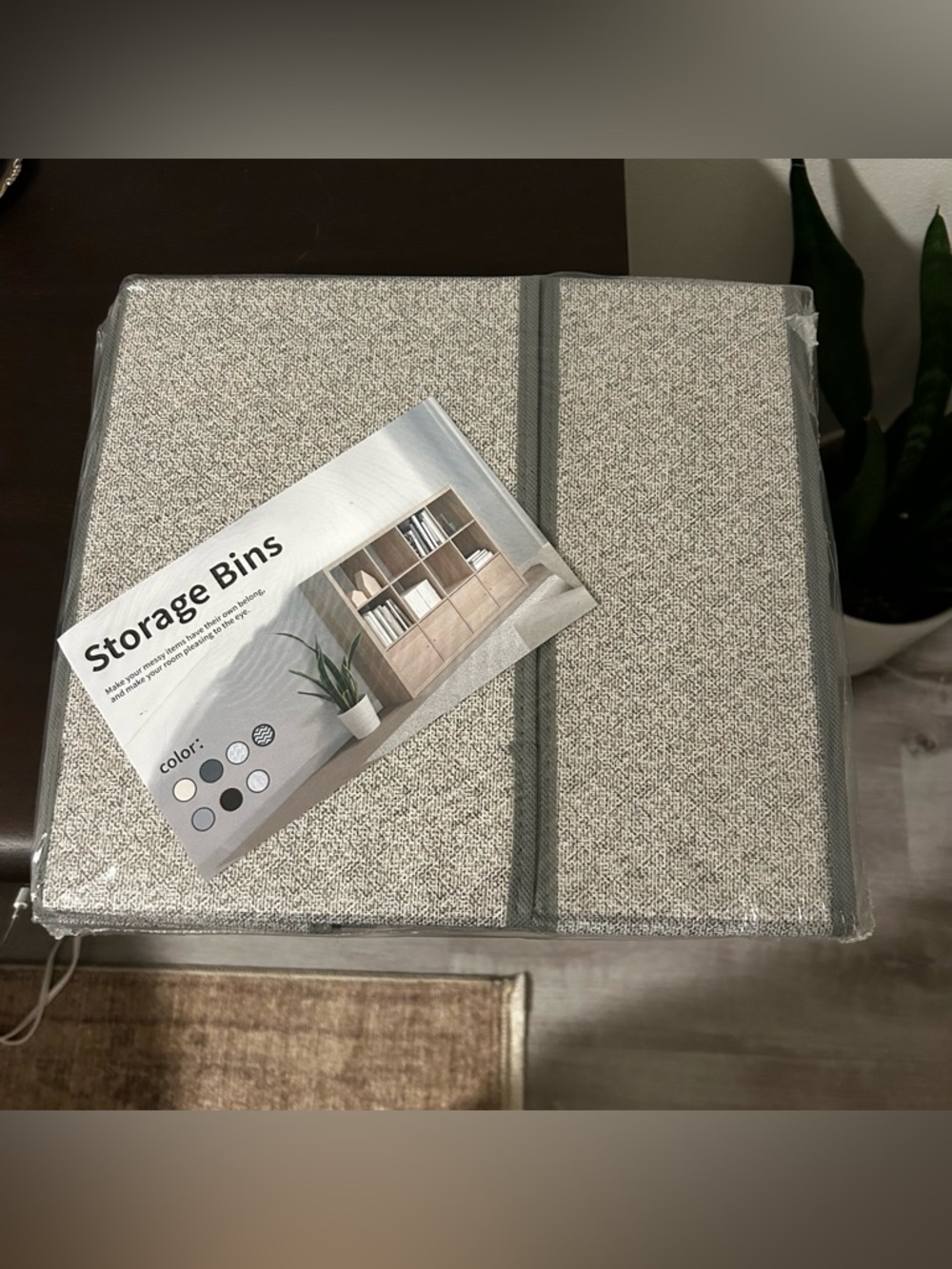 Set of 6 Fabric Storage Bins — Light Gray - Picture 2 of 3